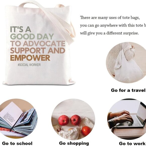Social Workers Tote Bag Canvas Appreciation Gift for Life Support - Picture 3 of 6